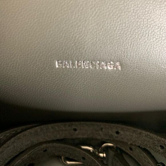 BALENCIAGA GREY HANDBAG WOMEN'S HOURGLASS XS SHOULDER STRAP WITH RHINESTONES - Picture 9 of 10